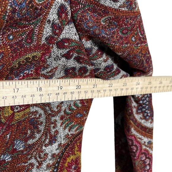 Coldwater Creek Blazer Womens Medium Red Paisley Colorful Boho Workwear Career - Picture 12 of 12